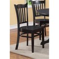 East West Furniture Gronton Dining Chair with Wood Seat in Black Finish Pack of 2 GRC-BLK-W